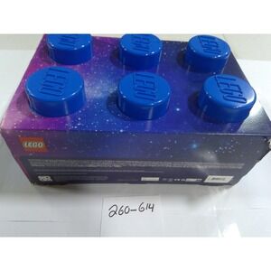 LEGO Storage Brick 6 Knobs Kids Blue Space Galaxy New Damaged Box 4000